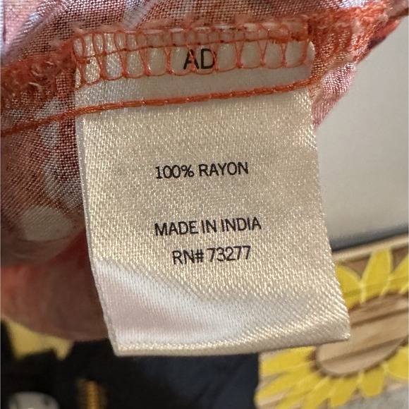 Evri Women's Floral V-Neck Sleeveless‎ Blouse Size 0X - Orange - Picture 3 of 6